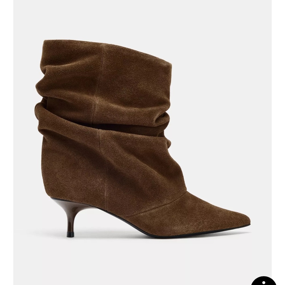 Zara Brown Slouchy Heeled Boots